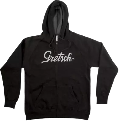 Gretsch Script Logo Zip Front Hoodie  Charcoal Gray Size XXL  Cotton/Poly • $49.95