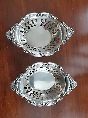 Sterling Silver Birks Pierced Edge Trinket Dish Nut Bowl Tray Set Of Two • $69.99