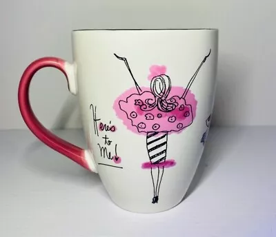 Mary Kay Seminar Fashion Here’s To Me! 20oz Coffee Mug White Pink Black EUC • $18