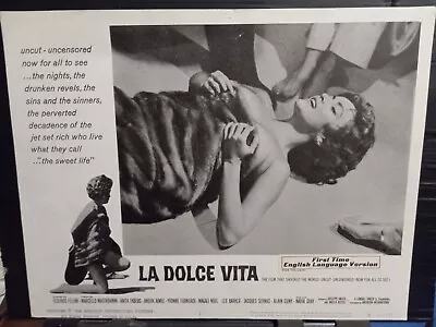 Lobby Card 1966rr LA DOLCE VITA Fellini Classic Nadia Gray CU On Floor Nude Furs • $24.99