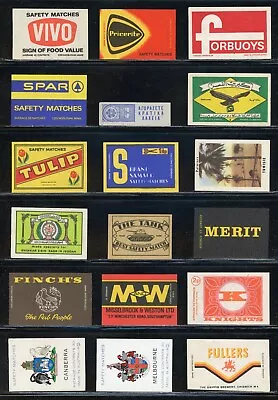 Vintage Matchbox Advertising Labels Lot Of 36 Different !! Tt30 • $1.45