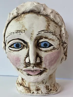 Estate Of Lana Wilson Ceramic Contemporary Face Figure Head Painting Sculpture • $275