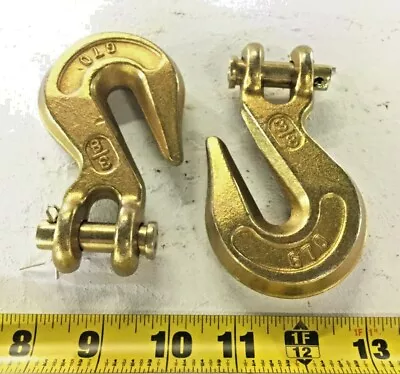 2) 3/8 Chian Hook CHAIN END CLEVIS 3/8  GRAB HOOK LOGGING TOWING EQUIPMENT G70  • $21
