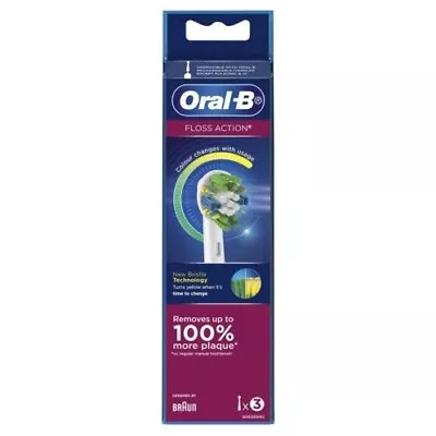 $13 • Buy 3 Brush Heads Floss Action Braun Oral B Replacement Electronic Toothbrush Heads
