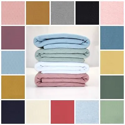 Pointelle Fine Cotton Jersey - Dressmaking Fabric Soft Stretch Knitted Kids • £14.99