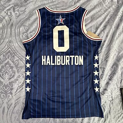 Tyrese Haliburton Jersey All Star Jersey Indiana Pacers #0 Blue 2024 Large • $78