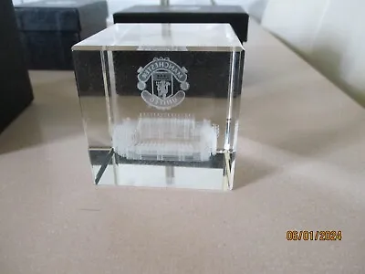 Manchester United 3D Laser Cut Crystal Glass Showpiece Paper Weight Old Trafford • £39.99