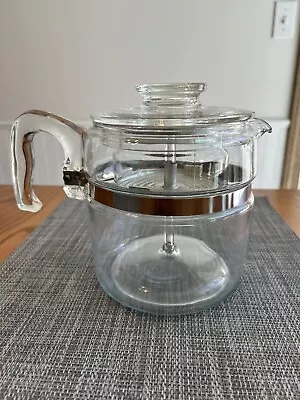 Vintage PYREX Flameware Glass Percolator 6 Cup Coffee Pot 7756-B Complete  • $69.99