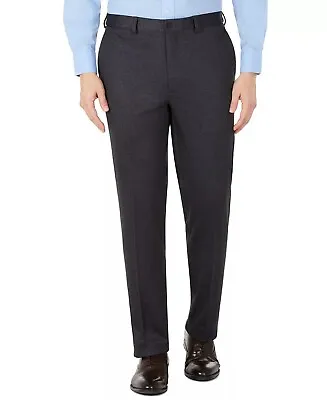 Calvin Klein Mens Dress Pants 36x34 Gray Knit Slim Fit Stretch Waist NWT $135 • $8.99