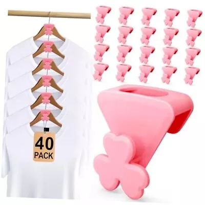 Space Saving Hangers Hooks AS-SEEN-ON-TV Premium Cascading Hanger Pink Clover • $17.05
