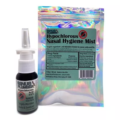 Sinus Plumber Antimicrobial HOCL Nasal Spray - Cold Flu Virus Germ Defense • $14.99