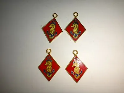 Four (4) USMC Marine SHIP DETACHMENT AFLOAT Insignia Metal Pendant Charms  • $9.99