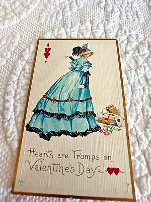 Vintage Hearts Are Trumps On Valentine's Day Postcard • $2.99