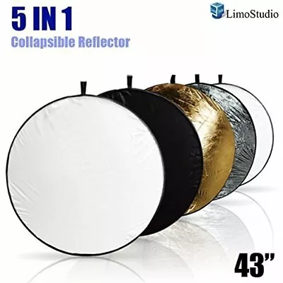 LS 43  Photo Video Lighting Reflector 5in1BlackWhiteGoldSilver Photography • $28.95