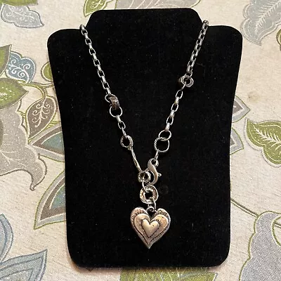 Jes MaHarry 925 Sterling Silver Heart “Love Kiss Me”Necklace Signed 54g • $525.75