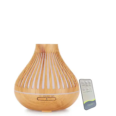 $76.99 • Buy Essential Oil Aroma Diffuser And Remote - 500ml Flat Top Wood Mist Humidifier