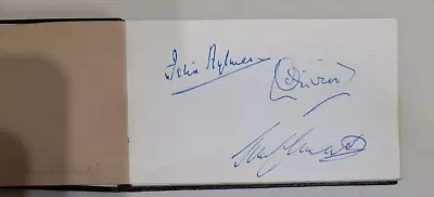 X 3 1950s HAND SIGNED AUTOGRAPH BOOK PAGE LAURENCE OLIVIER/FELIX AYLMER/OTHER • £10.50