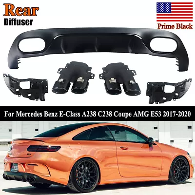 For Mercedes E-Class C238 Coupe A238 AMG E53 Style Rear Diffuser+Tailpipes Tips • $498.19