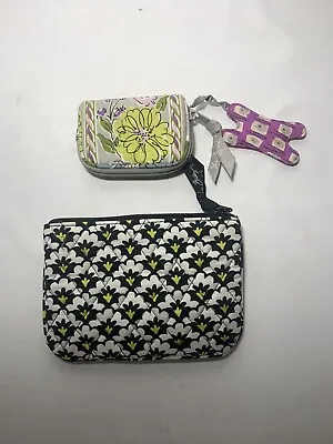 Set Of 2 Vera Bradley Small Zippered Case For Camera Change Coins Cosmetic Bag • $14.99