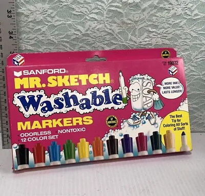 VTG Sanford Mr Sketch Scented Water Color Markers 12 Color Set 1990 NOS #19072 • $19.09