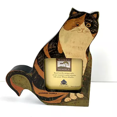 Fetco Claire Warren Kimble Cat Picture Frame 2.5 X 2.5  Photo Folk Art Americana • $8.99