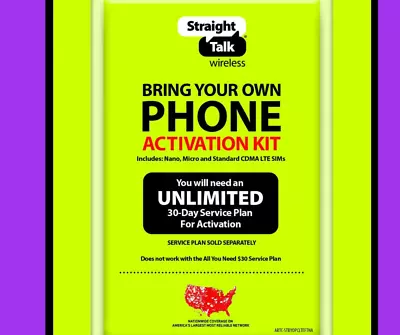 Straight Talk SIM Card Verizon Network 4G LTE Activation CDMA Kit With Sim Tool • $5.99