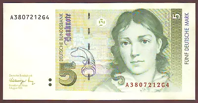 Germany - Federal Republic  5 Deutsche Mark  1991   Crisp UNC • $13.99