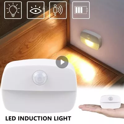 New LED Motion Sensor Battery Operated Wireless Wall Lamp Night Light No Glare  • £5.87