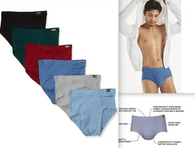 3 Or 6 Pack Hanes Men's Underwear Briefs Pack Bikini Mid-Rise Moisture-Wicking • $21.99