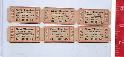 Vintage Lot Gem Theatre 44c Tickets Flint Michigan • $9