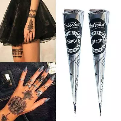 £3.66 • Buy Natural Herbal Henna Cones Temporary Tattoo Kit White Art Ink Paint Body Y3B8