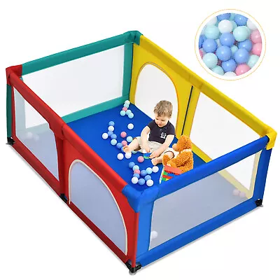 Extra-Large Baby Playpen Portable Kids Infant Safety Yard Activity Center • £53.95