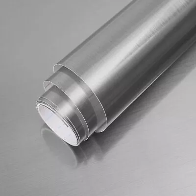 Stainless Steel Silver Contact Paper Vinyl Self Adhesive Film Appliances Kitchen • $12.42