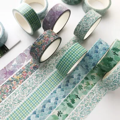 Washi Tape Unicorn Mosaic Floral Pink Cat Hedgehog Purple Leaf Beach Chipped • $2.99