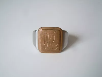 Ring Seal Ring With Copper? Platter Monogram Kpl ? Vintage 0.2oz / Large 61/62 • $39.35