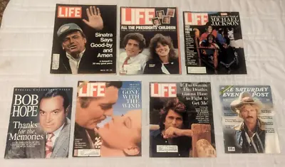 7 Life Celebrity Magazines Michael Jackson Sinatra Bob Hope Robert Redford + • $10.99