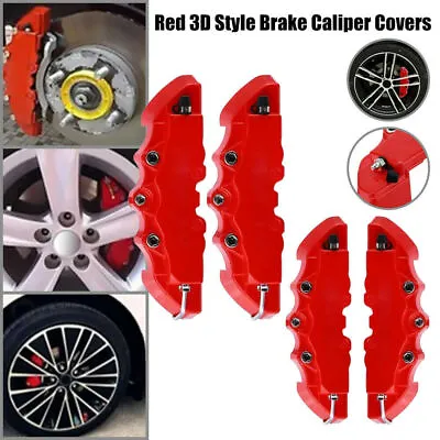 $8.99 • Buy 4x Car Disc Brake Caliper Covers Front & Rear Kit Red 3D Style Auto Accessories