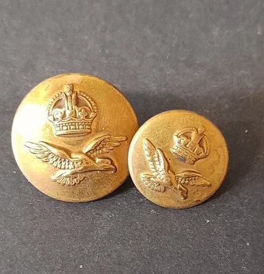 £4 • Buy 2x WWII Royal Air Force Brass Uniform Buttons J.R Gaunt London