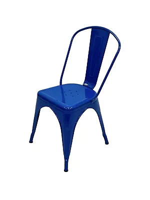 Blue Metal Tolix Chairs Blue Stacking Tolix Chairs Blue Metal Cafe Chairs • £39.99