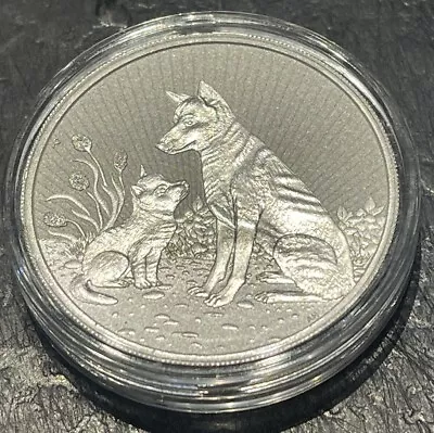 2022 $2 Mother And Baby Dingo 2oz Silver Piedfort Bullion Coin Perth Mint • £43