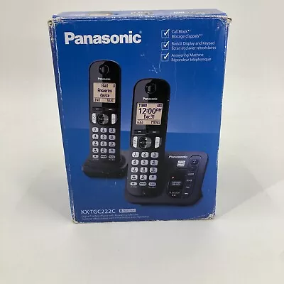 Panasonic KX-TGC222C Cordless Phone W/ Answering Machine 2 Handsets Expandable • $25