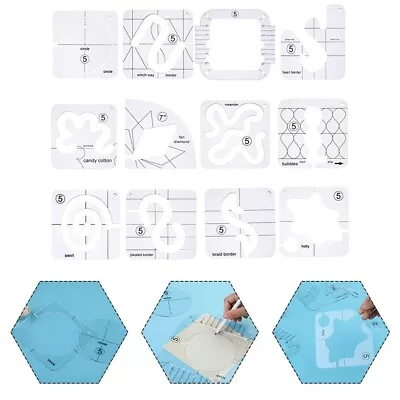 Nice Pratical Quilting Templates Sewing Ruler Free Motion Quilting Frame 1 PC • £6.82