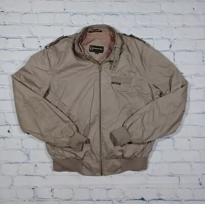 Members Only Jacket Mens S Size 40 Tan Full Zip Racer Style 80s 90s • $24.49