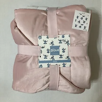$74.99 • Buy Primark Stitch Quilt Blanket Disney White Pink Cotton Microfiber Comforter New
