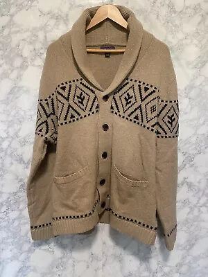 Patagonia Recycled Wool Shawl Collar Cardigan Sweater Mens Sz L Beige • $50