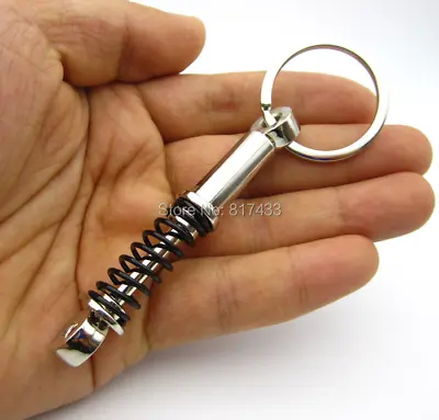 £3.99 • Buy CAR SUSPENSION BLACK Parts Spring Keyring Keychain Silver Metal Gift Her Him