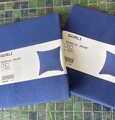 Brand New Blue IKEA Gurli  Cushion Covers. 20×20 Cm X 2 - Includes Postage • £8.99