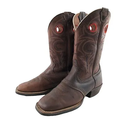 $94.88 • Buy Justin Whiskey Buffalo Western Boots Silver Series Square Mens Size 9.5 D SV2534