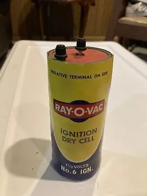 Vintage Ray-O-Vac Ignition Dry Cell Battery No. 6 IGN 1.5 Volts  6” • $20