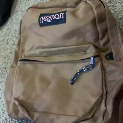 VINTAGE JanSport Brown Backpack Black Straps Nice Shape Zippers Work Great • $19.27